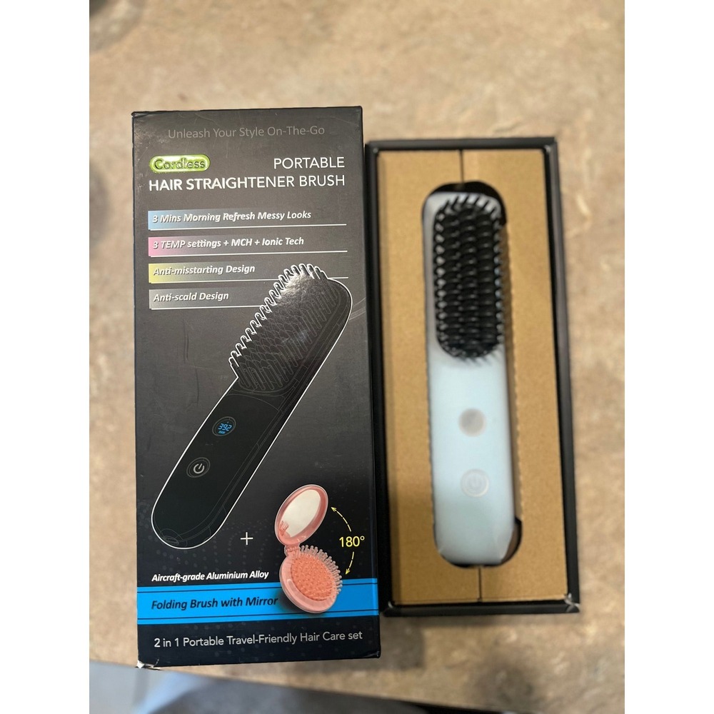 43.-   Portable cordless Hair Straightener Brush